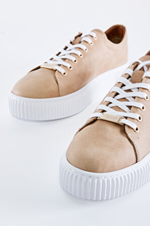 Valmenti Bosco Erkek Bej Hakiki Deri Sneakers & Spor Ayakkabı 352 18375 ERK AYK Y23