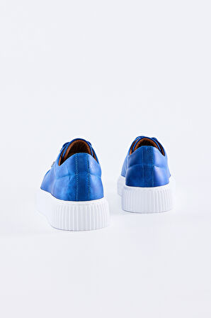 Valmenti Bosco Erkek Mavi Hakiki Deri Sneakers & Spor Ayakkabı 352 18375 ERK AYK Y23