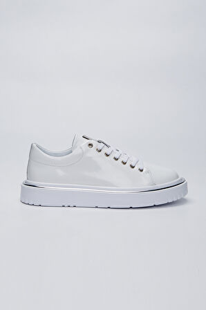 Valmenti Felix Erkek Beyaz Rugan Hakiki Deri Spor Ayakkabı 352 18242 ERK AYK Y23