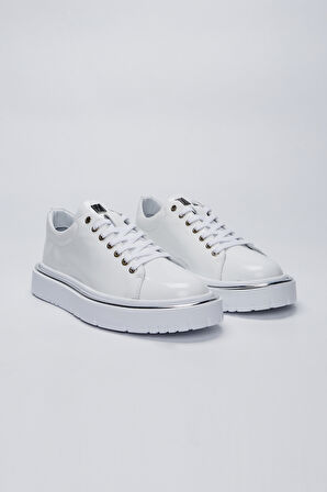 Valmenti Felix Erkek Beyaz Rugan Hakiki Deri Spor Ayakkabı 352 18242 ERK AYK Y23