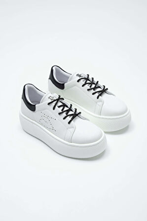 Tamer Tanca Kadın Vegan Beyaz/Siyah Sneakers & Spor Ayakkabı 829 7002S BN AYK Y23 BEYAZ/SIYAH TAS