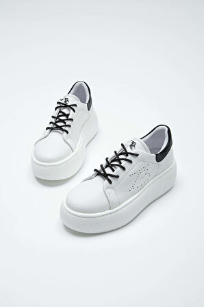 Tamer Tanca Kadın Vegan Beyaz/Siyah Sneakers & Spor Ayakkabı 829 7002S BN AYK Y23 BEYAZ/SIYAH TAS