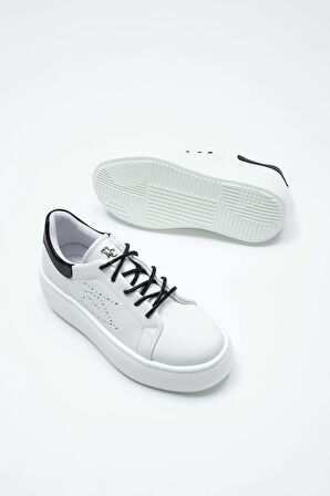 Tamer Tanca Kadın Vegan Beyaz/Siyah Sneakers & Spor Ayakkabı 829 7002S BN AYK Y23 BEYAZ/SIYAH TAS
