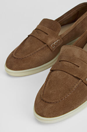 Valmenti Bruna Kadın Tütün Süet Hakiki Deri Loafer Ayakkabı 902 0208 BN AYK Y23