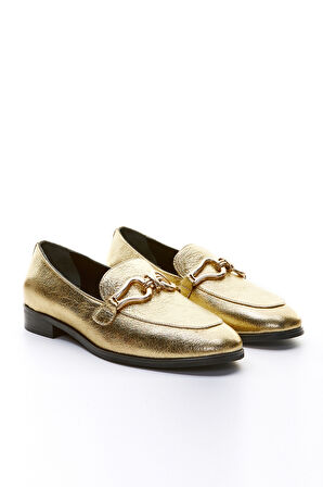 Valmenti Veronique Kadın Altın Hakiki Deri Loafer Ayakkabı 858 2231502 BN AYK Y23