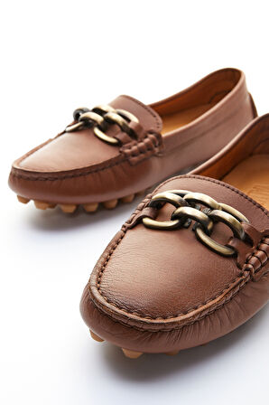 Valmenti Leane Kadın Taba Hakiki Deri Loafer Ayakkabı 355 4045 BN AYK Y23