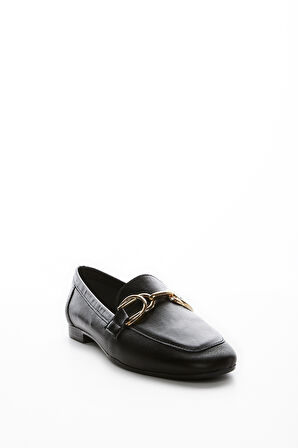 Valmenti Agathe Kadın Siyah Hakiki Deri Loafer Ayakkabı 961 58-1 BN AYK Y23