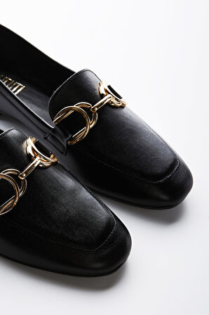 Valmenti Agathe Kadın Siyah Hakiki Deri Loafer Ayakkabı 961 58-1 BN AYK Y23