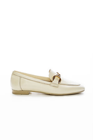 Valmenti Agathe Kadın Bej Hakiki Deri Loafer Ayakkabı 961 58-1 BN AYK Y23