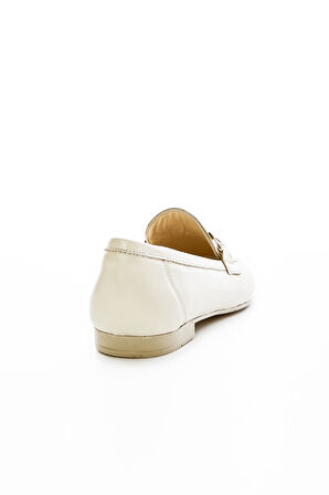 Valmenti Agathe Kadın Bej Hakiki Deri Loafer Ayakkabı 961 58-1 BN AYK Y23