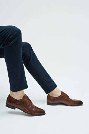 Tamer Tanca Erkek Hakiki Deri Taba Klasik Ayakkabı 183 26452 ERK AYK Y23 TABA BFL/TABA YLN