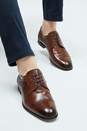 Tamer Tanca Erkek Hakiki Deri Taba Klasik Ayakkabı 183 26452 ERK AYK Y23 TABA BFL/TABA YLN