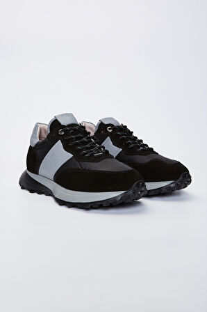 Valmenti Agatho Erkek Siyah\Gri Deri Sneakers & Spor Ayakkabı 383 5630 ERK AYK Y23