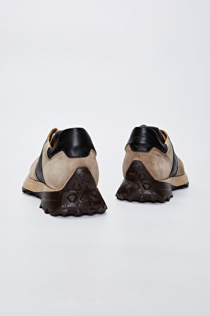 Valmenti Agatho Erkek Bej\Siyah Deri Sneakers & Spor Ayakkabı 383 5630 ERK AYK Y23