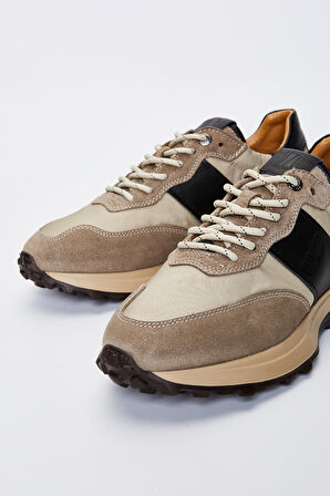 Valmenti Agatho Erkek Bej\Siyah Deri Sneakers & Spor Ayakkabı 383 5630 ERK AYK Y23