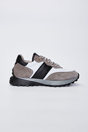Valmenti Agatho Erkek Gri\Siyah Deri Sneakers & Spor Ayakkabı 383 5630 ERK AYK Y23