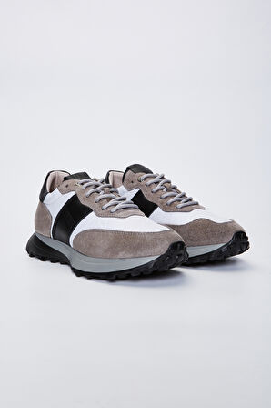 Valmenti Agatho Erkek Gri\Siyah Deri Sneakers & Spor Ayakkabı 383 5630 ERK AYK Y23