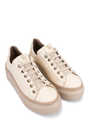 Tamer Tanca Kadın Hakiki Deri Bej Sneakers & Spor Ayakkabı 937 5022-09 BN AYK Y23 BEJ FLOTER