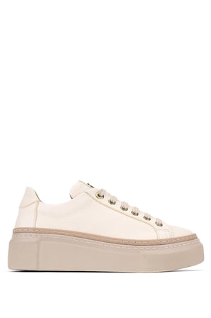 Tamer Tanca Kadın Hakiki Deri Bej Sneakers & Spor Ayakkabı 937 5022-09 BN AYK Y23 BEJ FLOTER