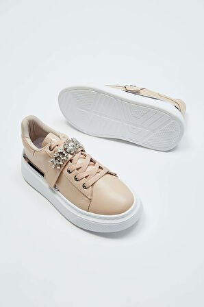 Tamer Tanca Kadın Vegan Bej Sneakers & Spor Ayakkabı 804 3005-95 BN AYK Y23 BEJ
