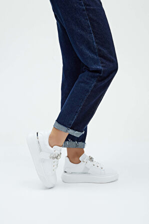 Tamer Tanca Kadın Vegan Beyaz Sneakers & Spor Ayakkabı 804 3005-95 BN AYK Y23 BEYAZ