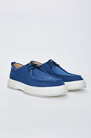 Valmenti Enzo Erkek Lacivert Nubuk Hakiki Deri Casual Ayakkabı 645 80-13 ERK AYK Y23