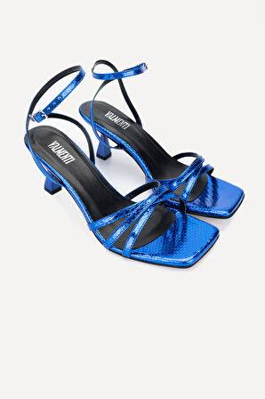 Valmenti Oro Kadın Saks Mavi Vegan Topuklu Sandalet 960 1908-03 BN SNDLT Y23