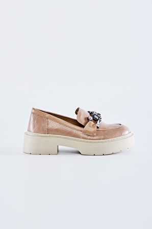 Valmenti Elda Kadın Vizon Vegan Loafer Ayakkabı 817 1983-1 BN AYK Y23
