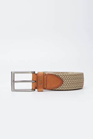 Valmenti Erkek Bej Deri & Tekstil Casual Kemer 483 339830-V ERK KMR Y23