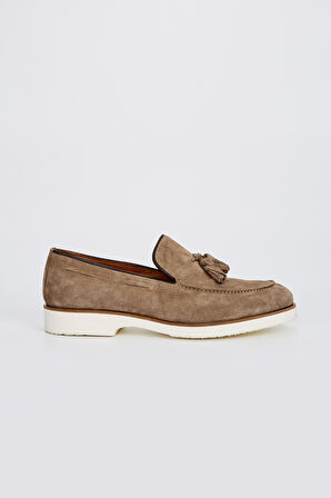 Valmenti Ottone Erkek Bej Süet Hakiki Deri Loafer Ayakkabı 537 3205-VAL ERK AYK Y23
