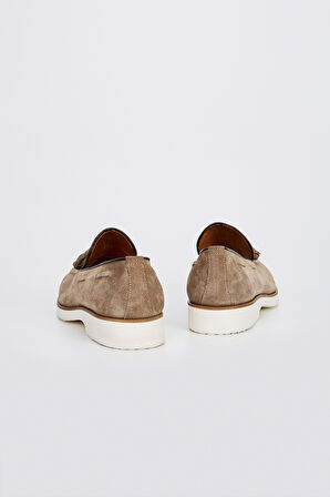 Valmenti Ottone Erkek Bej Süet Hakiki Deri Loafer Ayakkabı 537 3205-VAL ERK AYK Y23