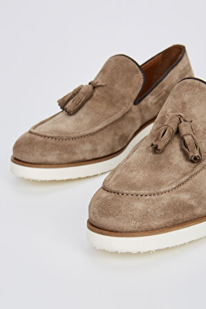 Valmenti Ottone Erkek Bej Süet Hakiki Deri Loafer Ayakkabı 537 3205-VAL ERK AYK Y23