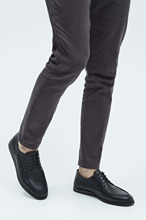 Tamer Tanca Erkek Hakiki Deri Siyah Casual Ayakkabı 537 3206 ERK AYK Y23 SIYAH FLTR