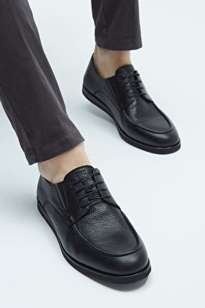 Tamer Tanca Erkek Hakiki Deri Siyah Casual Ayakkabı 537 3206 ERK AYK Y23 SIYAH FLTR