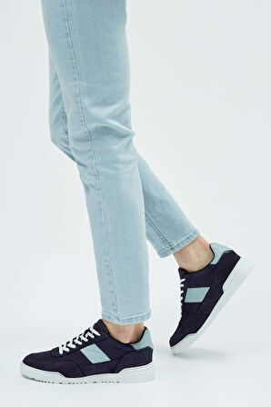 Tamer Tanca Erkek Hakiki Deri Lacivert Sneakers & Spor Ayakkabı 698 1052-2 ERK AYK Y23 LACI NBK/BB MAVI
