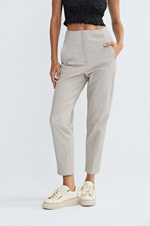 Valmenti Kadın Kırık Beyaz Hakiki Deri Pantolon 846 V1024 BYN DR PANTALON Y23