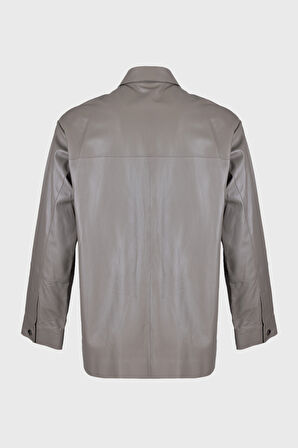 Valmenti Erkek Gri Hakiki Deri Deri Mont 846 V2002 ERK DR CEKET Y23