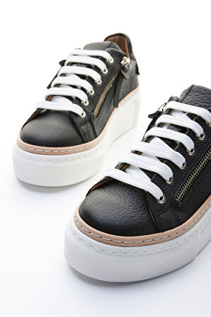 Valmenti Nora Kadın Siyah Floter Hakiki Deri Sneakers & Spor Ayakkabı 937 5022-48 BN AYK Y23