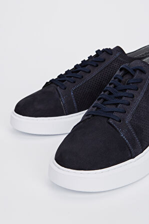 Valmenti Leo Erkek Lacivert Nubuk Hakiki Deri Sneakers & Spor Ayakkabı 04 3502 ERK AYK Y23