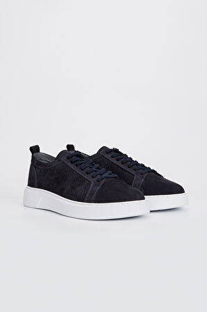 Valmenti Leo Erkek Lacivert Nubuk Hakiki Deri Sneakers & Spor Ayakkabı 04 3502 ERK AYK Y23