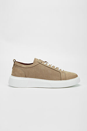 Valmenti Leo Erkek Bej Nubuk Hakiki Deri Sneakers & Spor Ayakkabı 04 3502 ERK AYK Y23
