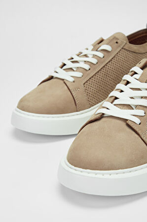 Valmenti Leo Erkek Bej Nubuk Hakiki Deri Sneakers & Spor Ayakkabı 04 3502 ERK AYK Y23