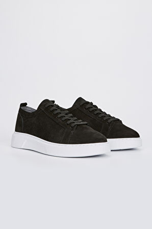 Valmenti Leo Erkek Siyah Nubuk Hakiki Deri Sneakers & Spor Ayakkabı 04 3502 ERK AYK Y23