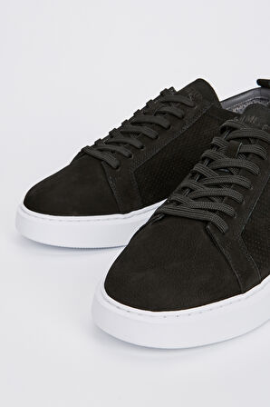 Valmenti Leo Erkek Siyah Nubuk Hakiki Deri Sneakers & Spor Ayakkabı 04 3502 ERK AYK Y23