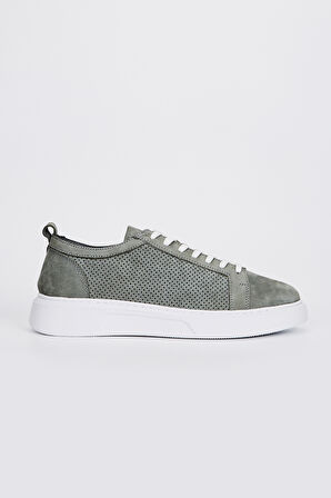 Valmenti Leo Erkek Gri Nubuk Hakiki Deri Sneakers & Spor Ayakkabı 04 3502 ERK AYK Y23