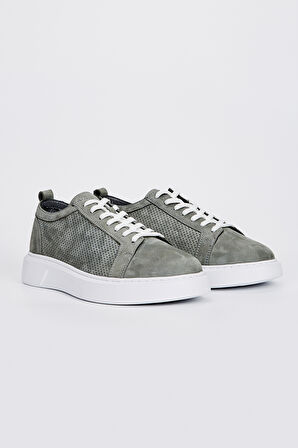 Valmenti Leo Erkek Gri Nubuk Hakiki Deri Sneakers & Spor Ayakkabı 04 3502 ERK AYK Y23