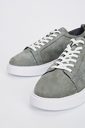Valmenti Leo Erkek Gri Nubuk Hakiki Deri Sneakers & Spor Ayakkabı 04 3502 ERK AYK Y23