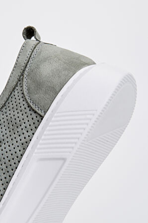 Valmenti Leo Erkek Gri Nubuk Hakiki Deri Sneakers & Spor Ayakkabı 04 3502 ERK AYK Y23