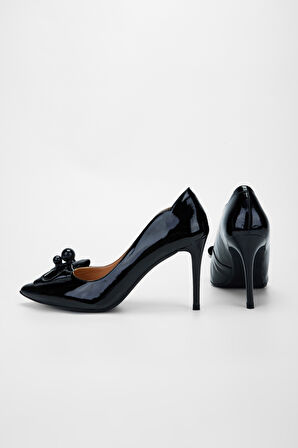 Valmenti Nozario Kadın Siyah Rugan Hakiki Deri Topuklu Ayakkabı 248 23133 BN AYK Y23