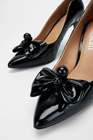 Valmenti Nozario Kadın Siyah Rugan Hakiki Deri Topuklu Ayakkabı 248 23133 BN AYK Y23